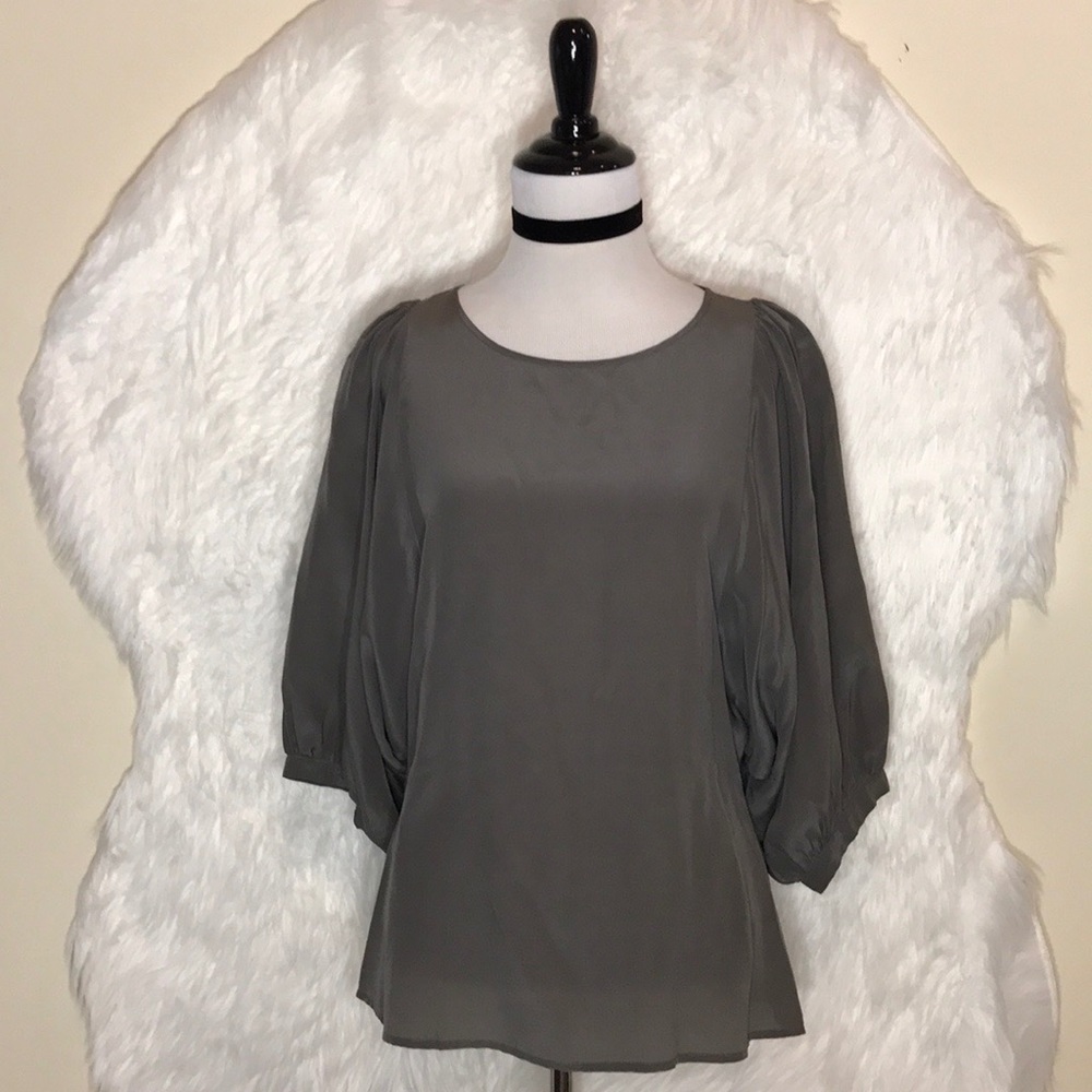Pippa Taupe Silk Dolman Blouse